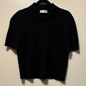 Tory Burch Black Short Sleeve Sweater